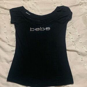 medium black bebe top